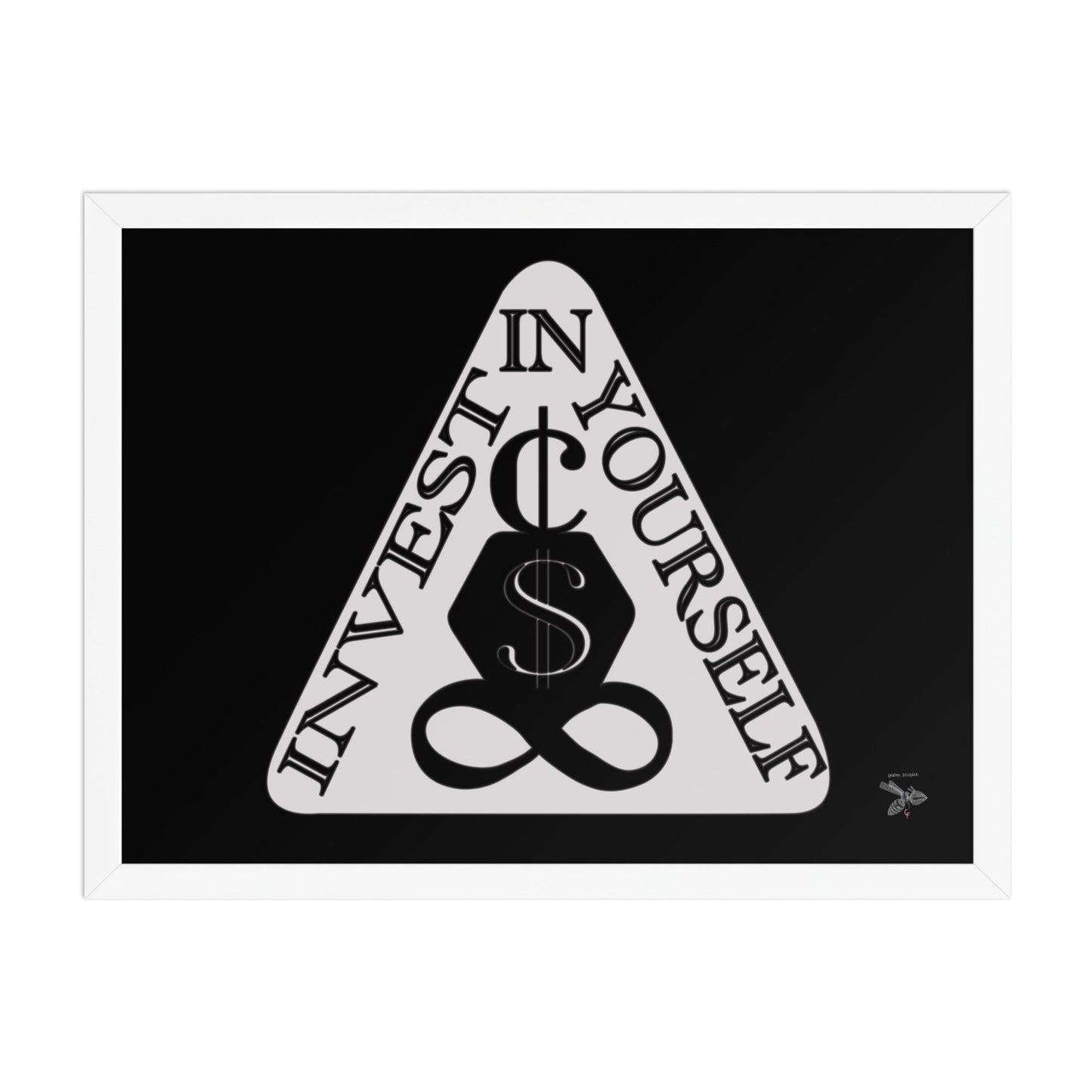 INVEST IN YOURSELF X SIGNATURE TAG Framed photo paper poster